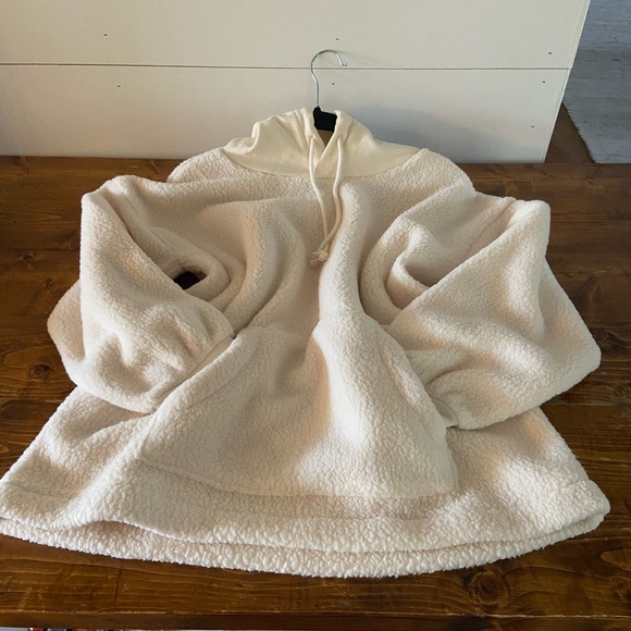 Madewell Fleece Hoodie Sweatshirt. New without tags! Cream Cotton pullover. - Picture 16 of 16